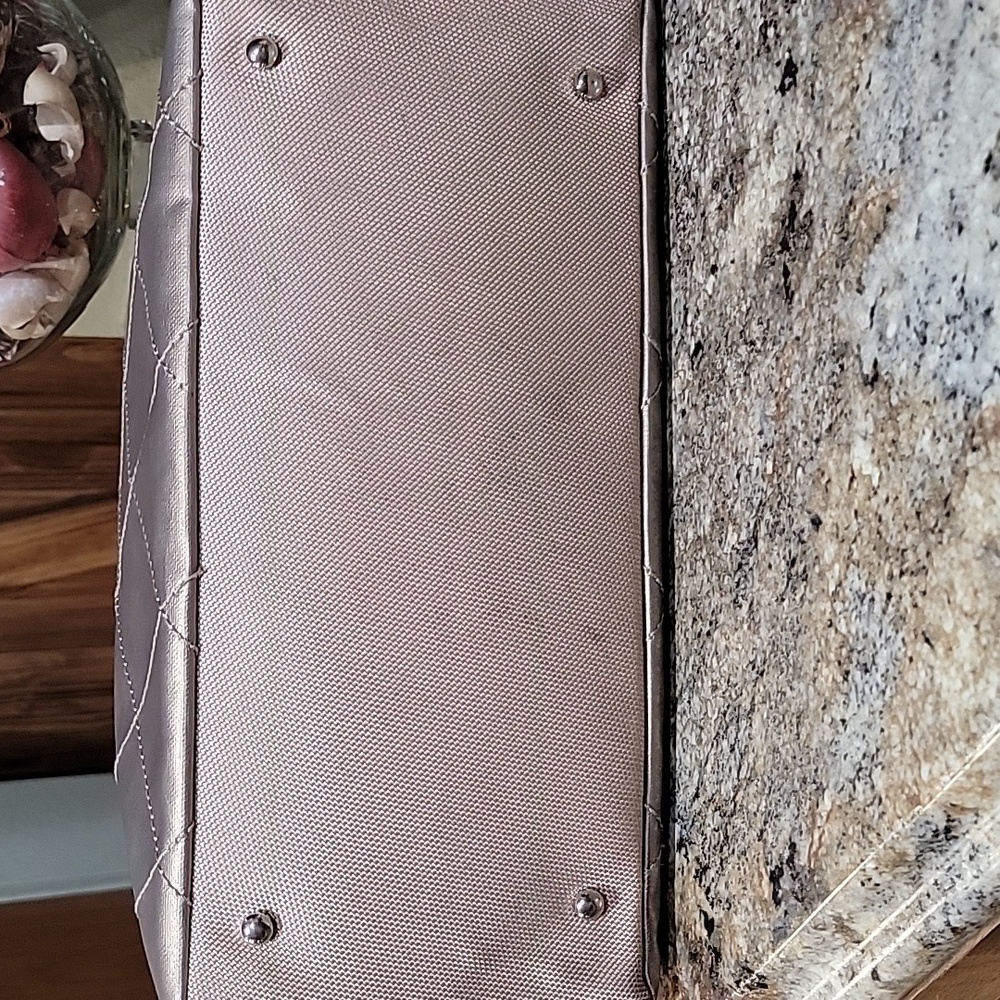 Chanel Paris Biarritz  EUC with COA Side Pocket Tote GM Quilted Metallic Canvas - Picture 11 of 16